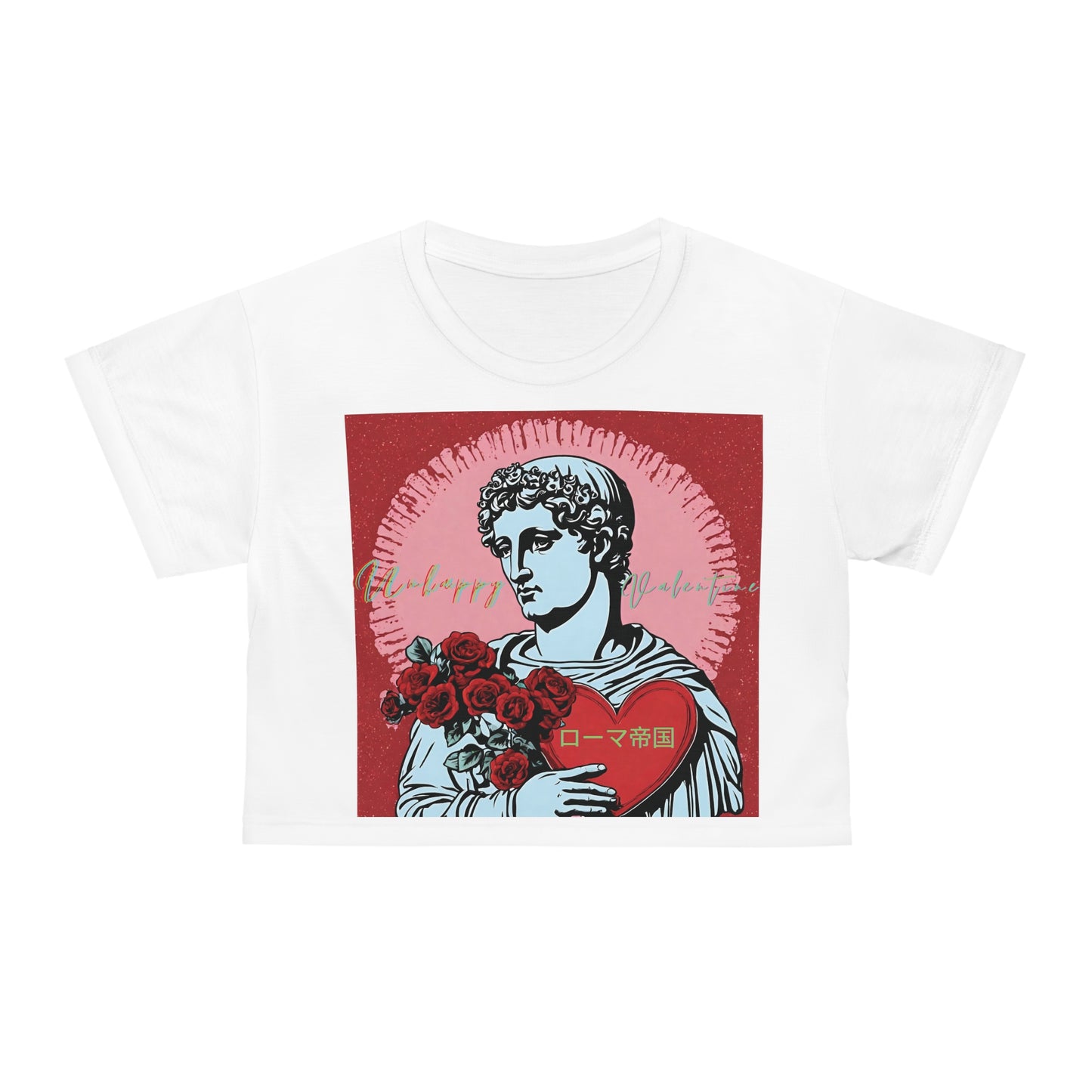 UNHAPPY VALENTINE BY THE ROMAN EMPIRE - Crop Tee (AOP)