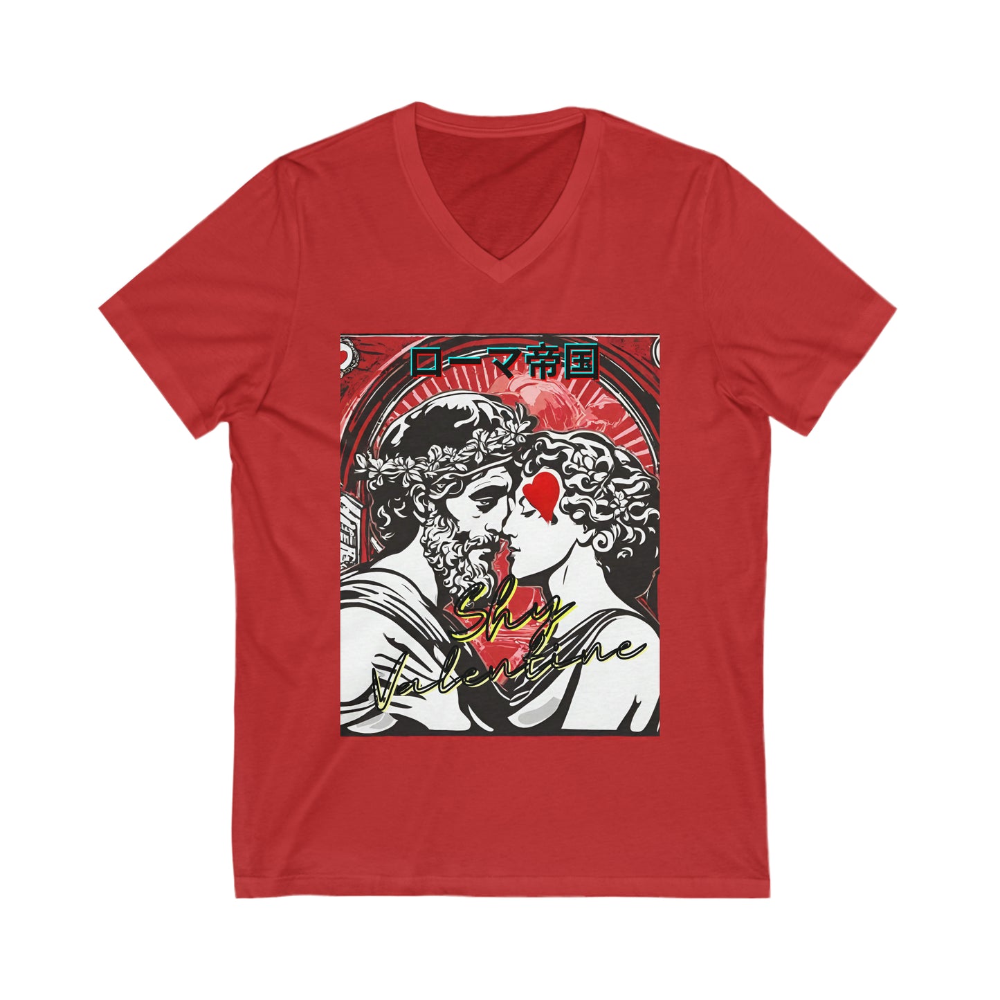 SHY VALENTINE BY THE ROMAN EMPIRE - Unisex Jersey Short Sleeve V-Neck Tee