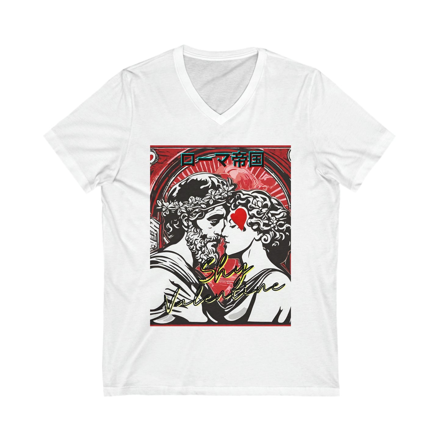 SHY VALENTINE BY THE ROMAN EMPIRE - Unisex Jersey Short Sleeve V-Neck Tee